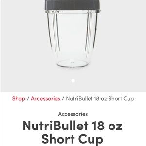 Nutribullet 18 oz short cup & Lip Ring w/ handle